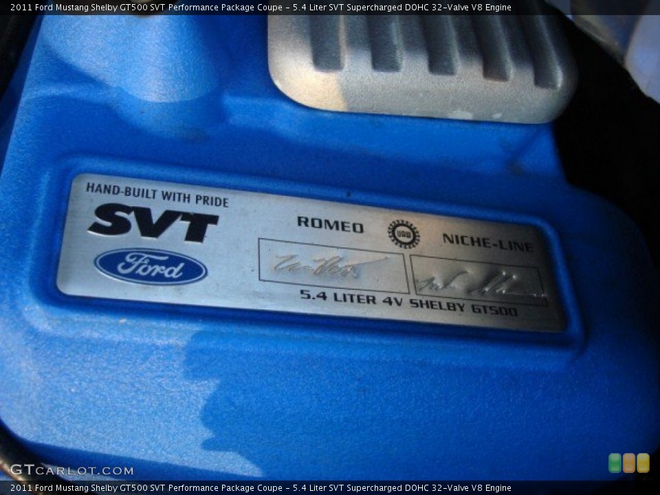 5.4 Liter SVT Supercharged DOHC 32-Valve V8 Engine for the 2011 Ford Mustang #68600783