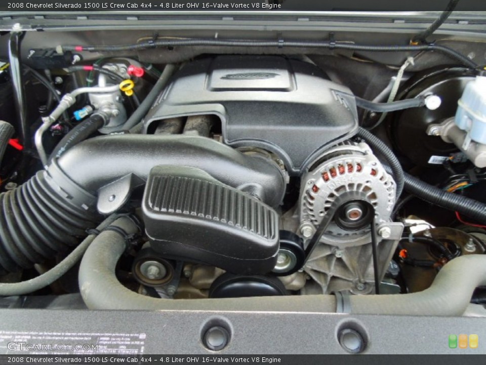 4.8 Liter OHV 16-Valve Vortec V8 2008 Chevrolet Silverado 1500 Engine