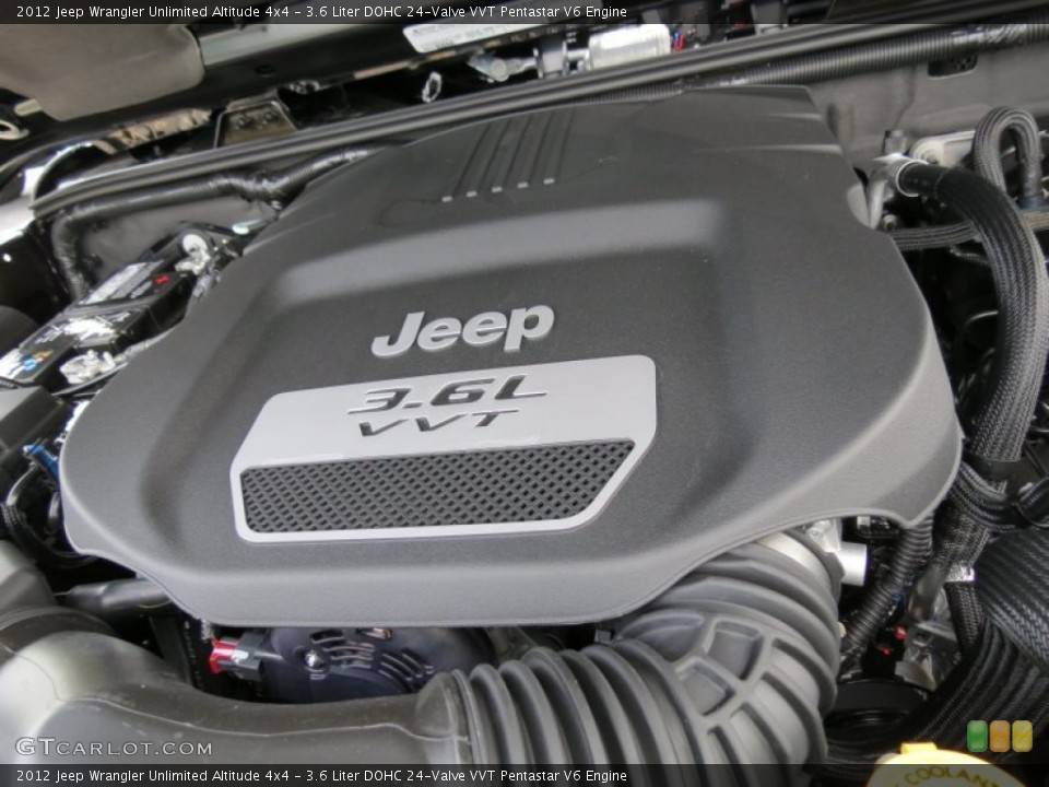 3.6 Liter DOHC 24-Valve VVT Pentastar V6 2012 Jeep Wrangler Unlimited Engine