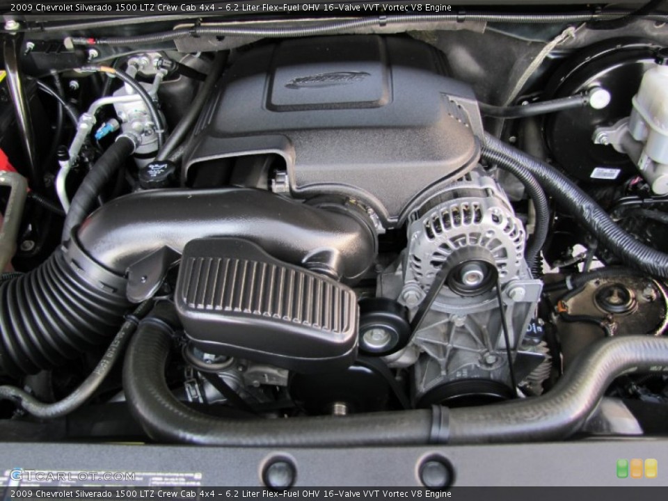 6.2 Liter Flex-Fuel OHV 16-Valve VVT Vortec V8 2009 Chevrolet Silverado 1500 Engine