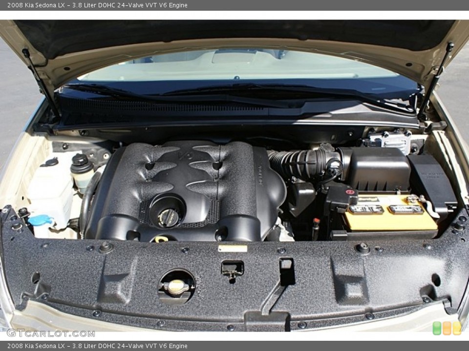 3.8 Liter DOHC 24-Valve VVT V6 2008 Kia Sedona Engine
