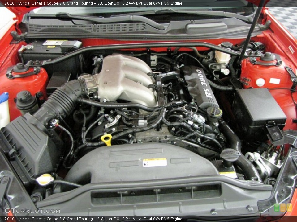 3.8 Liter DOHC 24-Valve Dual CVVT V6 Engine for the 2010 Hyundai Genesis Coupe #69630373
