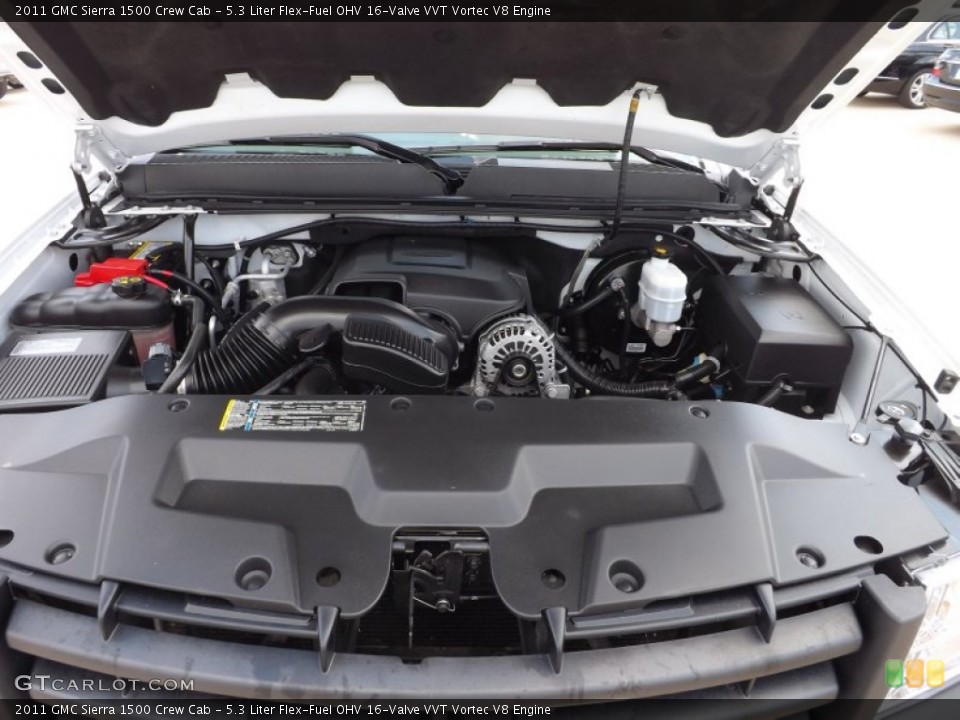 5.3 Liter Flex-Fuel OHV 16-Valve VVT Vortec V8 2011 GMC Sierra 1500 Engine