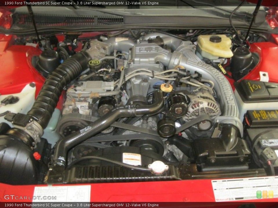 3.8 Liter Supercharged OHV 12-Valve V6 Engine for the 1990 Ford Thunderbird #69653565