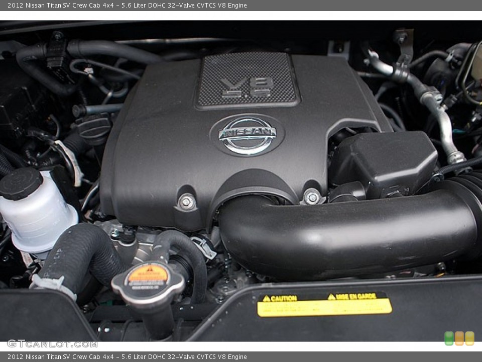 5.6 Liter DOHC 32-Valve CVTCS V8 2012 Nissan Titan Engine