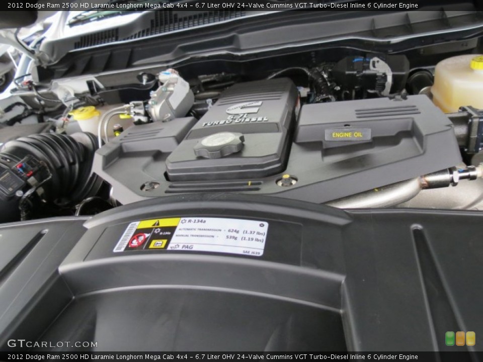 6.7 Liter OHV 24-Valve Cummins VGT Turbo-Diesel Inline 6 Cylinder Engine for the 2012 Dodge Ram 2500 HD #70260692