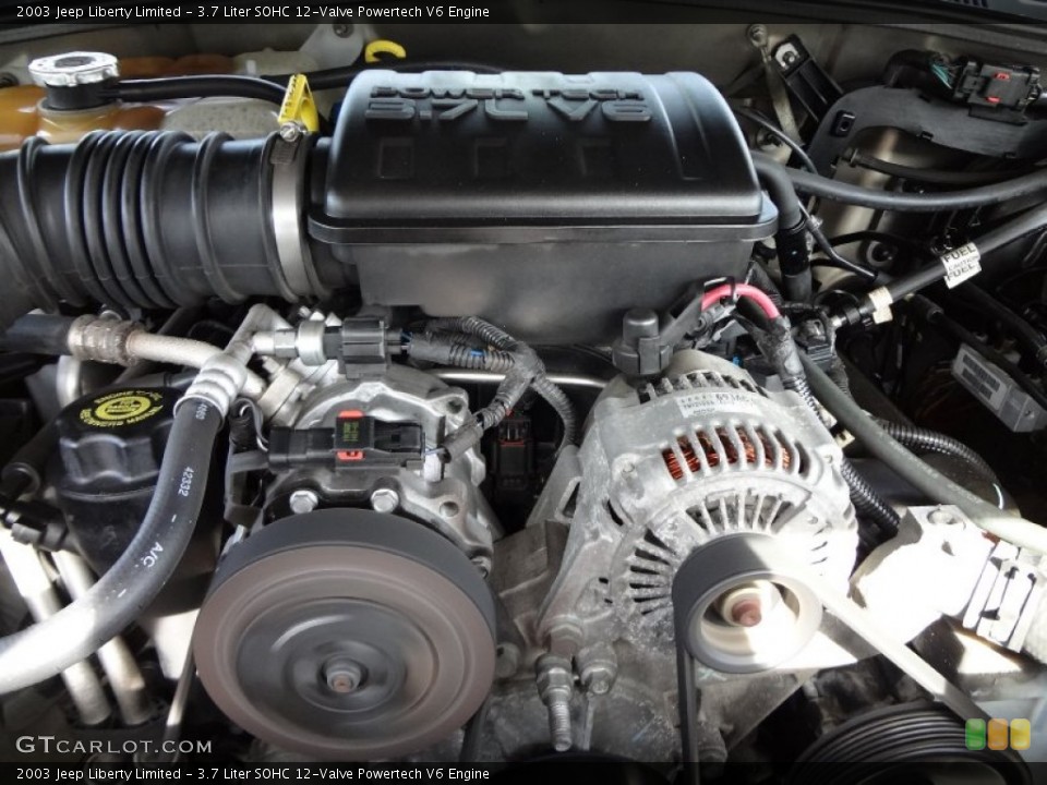 3.7 Liter SOHC 12-Valve Powertech V6 2003 Jeep Liberty Engine