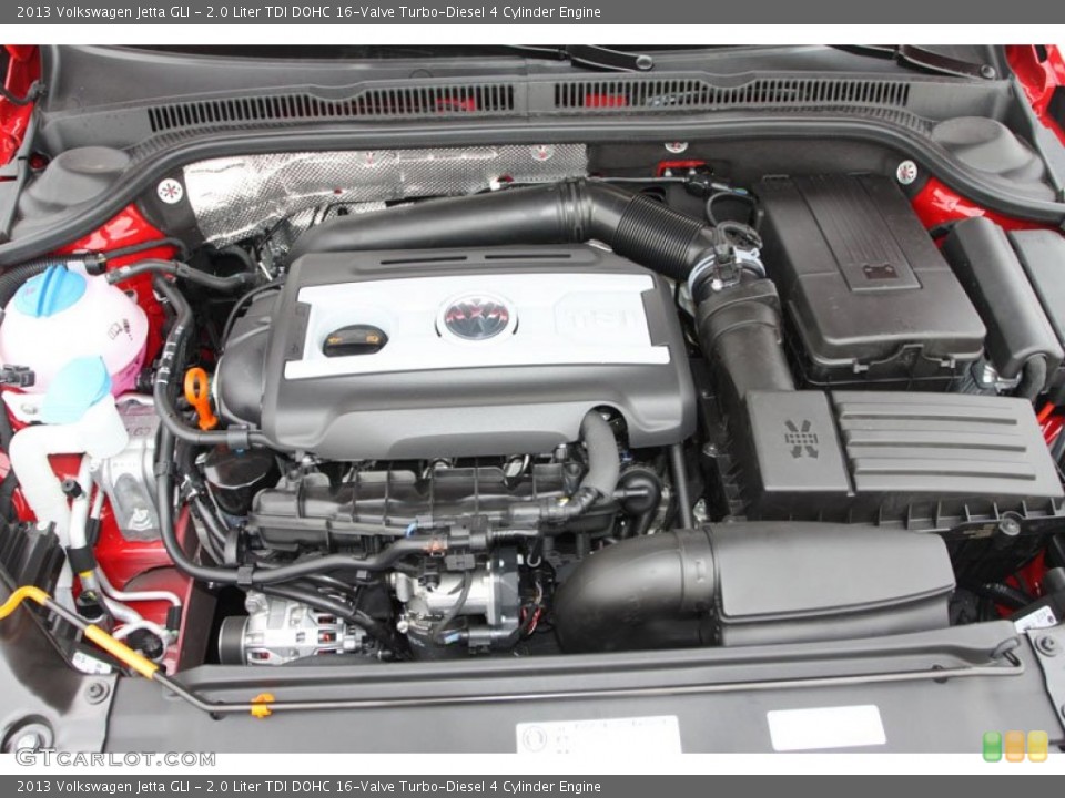 2.0 Liter TDI DOHC 16-Valve Turbo-Diesel 4 Cylinder 2013 Volkswagen Jetta Engine