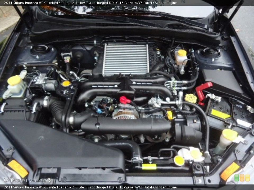 2.5 Liter Turbocharged DOHC 16-Valve AVCS Flat 4 Cylinder 2011 Subaru Impreza Engine