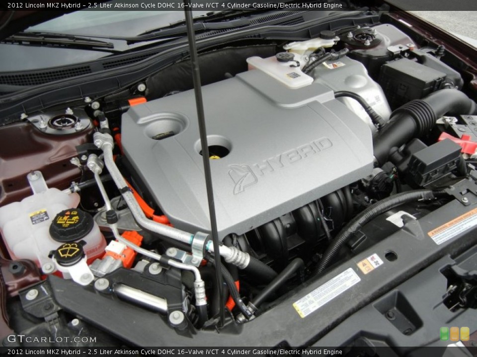 2.5 Liter Atkinson Cycle DOHC 16-Valve iVCT 4 Cylinder Gasoline/Electric Hybrid 2012 Lincoln MKZ Engine
