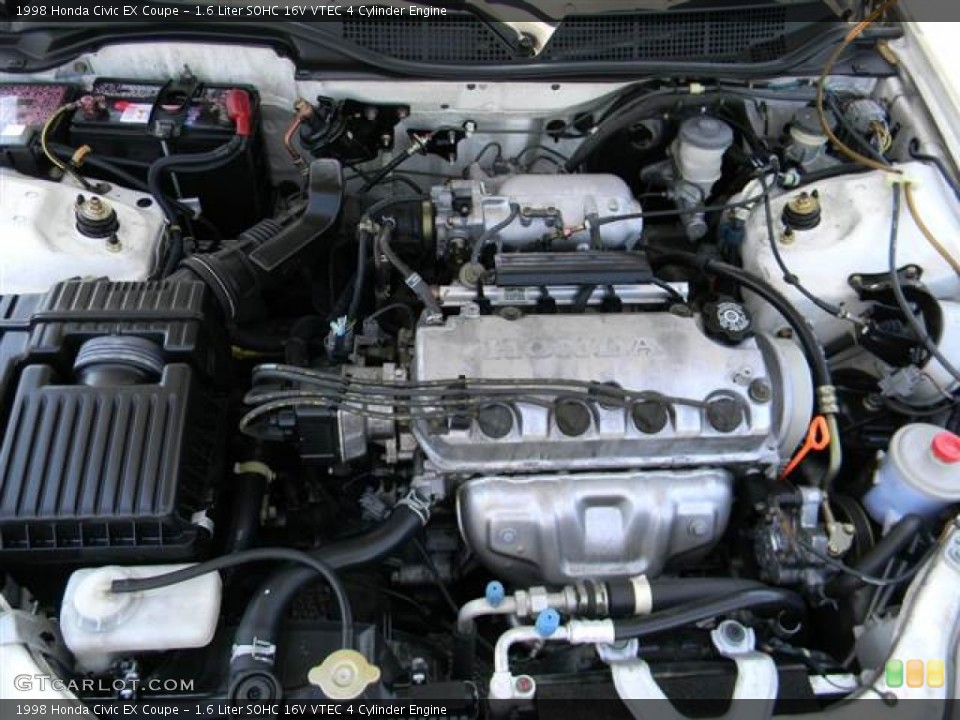 1.6 Liter SOHC 16V VTEC 4 Cylinder 1998 Honda Civic Engine