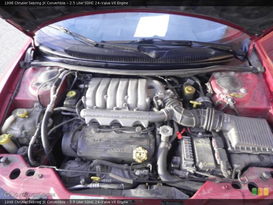 2.5 Liter SOHC 24-Valve V6 1998 Chrysler Sebring Engine