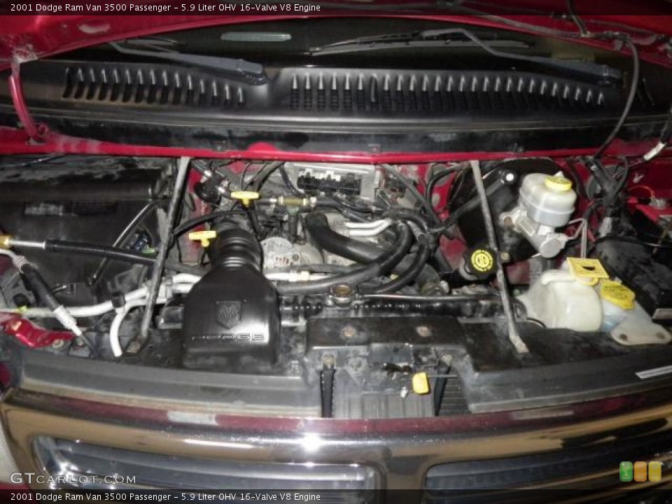 5.9 Liter OHV 16-Valve V8 2001 Dodge Ram Van Engine