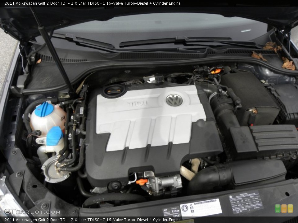 2.0 Liter TDI SOHC 16-Valve Turbo-Diesel 4 Cylinder 2011 Volkswagen Golf Engine