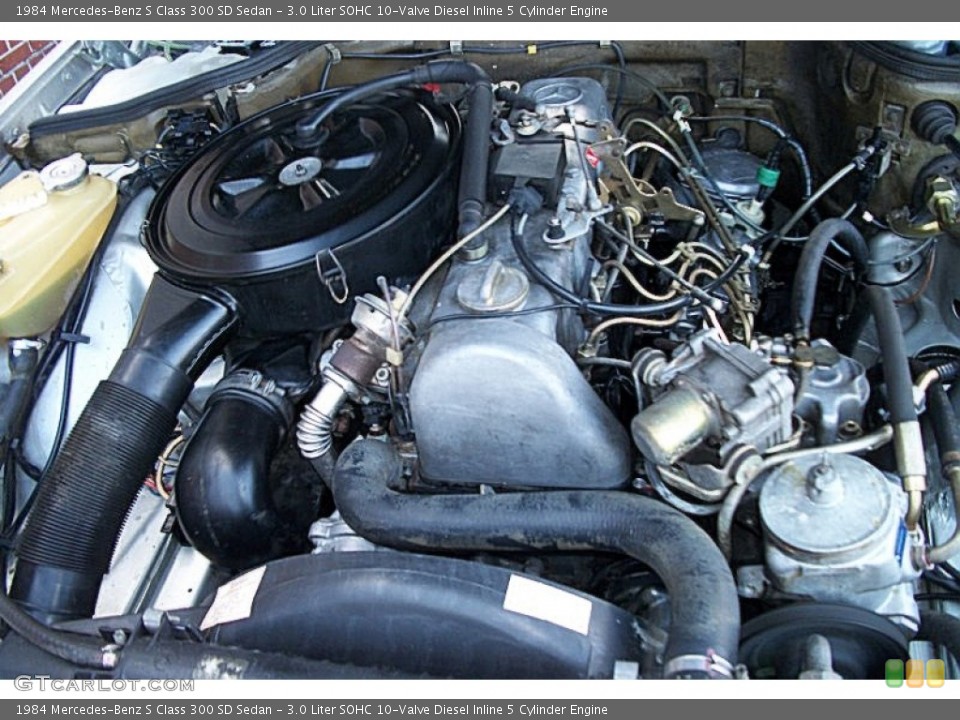 3.0 Liter SOHC 10-Valve Diesel Inline 5 Cylinder 1984 Mercedes-Benz S Class Engine