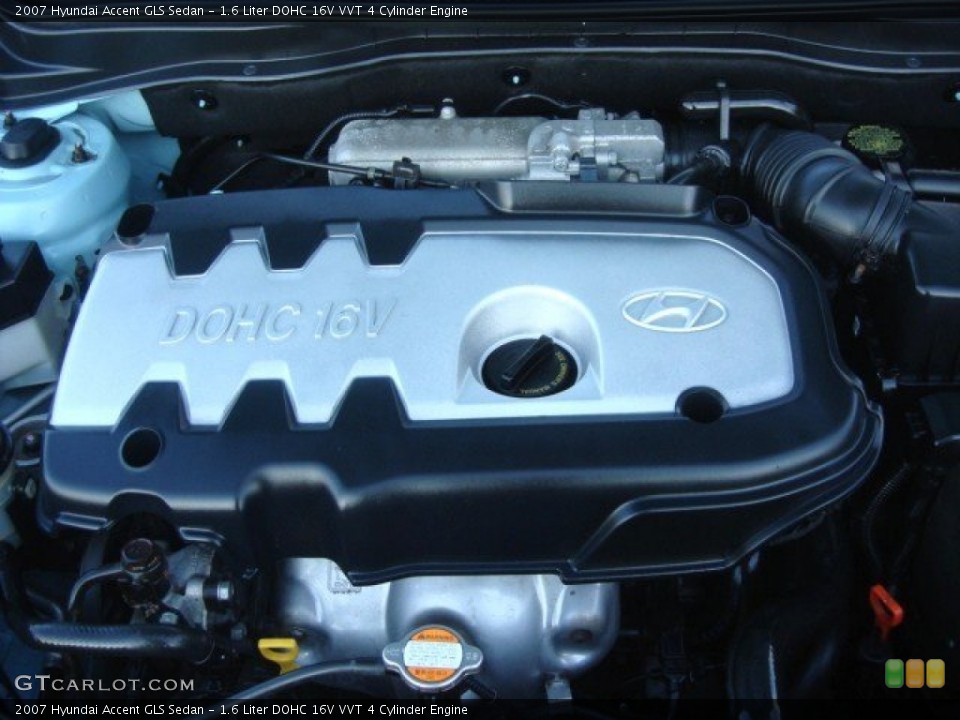 1.6 Liter DOHC 16V VVT 4 Cylinder 2007 Hyundai Accent Engine