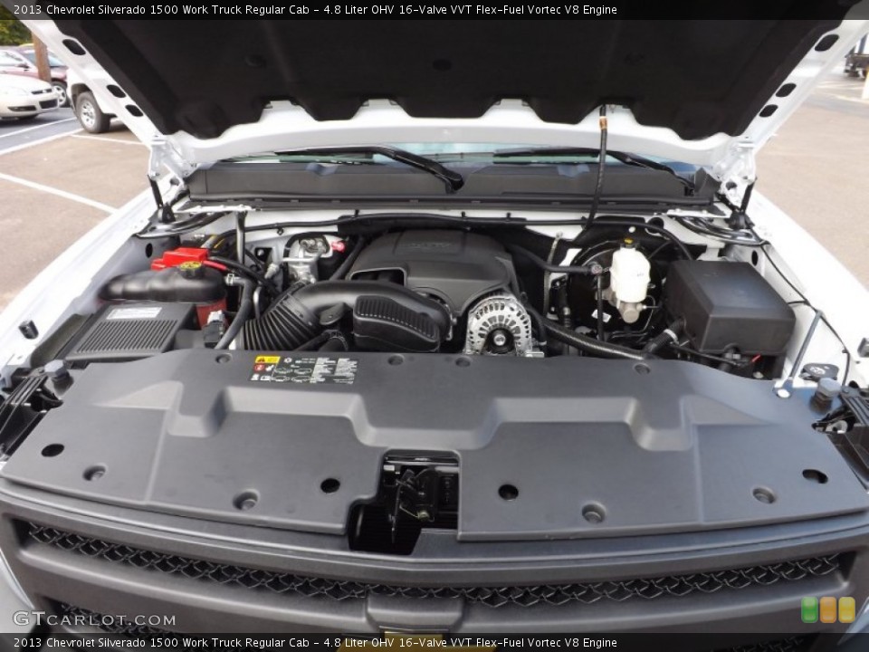 4.8 Liter OHV 16-Valve VVT Flex-Fuel Vortec V8 Engine for the 2013 Chevrolet Silverado 1500 #72608048