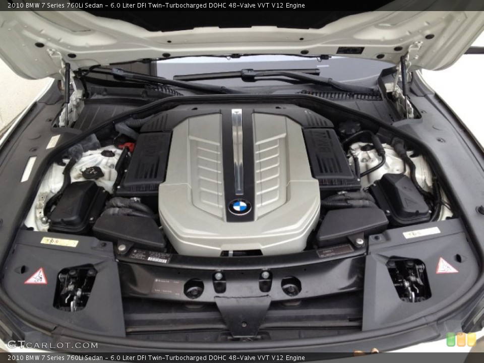 6.0 Liter DFI Twin-Turbocharged DOHC 48-Valve VVT V12 2010 BMW 7 Series Engine