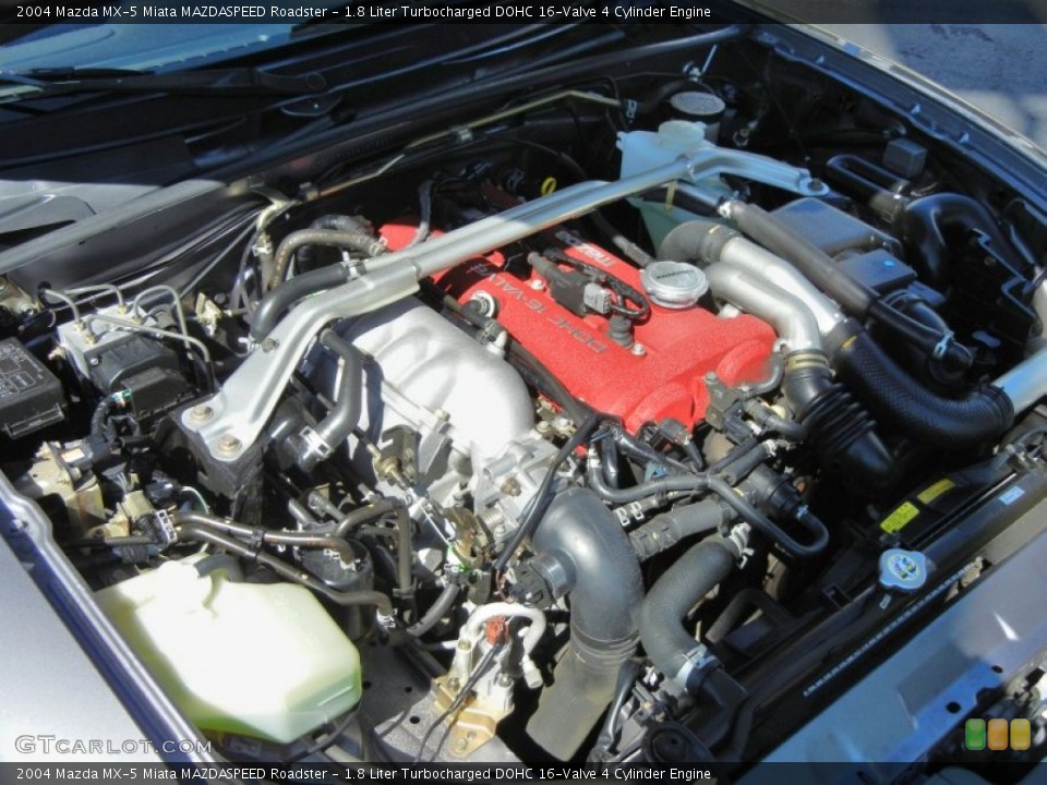 1.8 Liter Turbocharged DOHC 16-Valve 4 Cylinder 2004 Mazda MX-5 Miata Engine