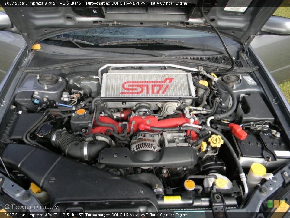 2.5 Liter STi Turbocharged DOHC 16-Valve VVT Flat 4 Cylinder 2007 Subaru Impreza Engine