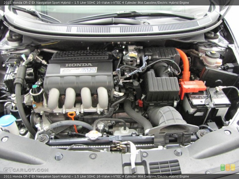 1.5 Liter SOHC 16-Valve i-VTEC 4 Cylinder IMA Gasoline/Electric Hybrid 2011 Honda CR-Z Engine