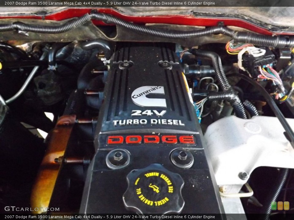 5.9 Liter OHV 24-Valve Turbo Diesel Inline 6 Cylinder 2007 Dodge Ram 3500 Engine