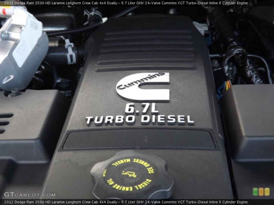 6.7 Liter OHV 24-Valve Cummins VGT Turbo-Diesel Inline 6 Cylinder Engine for the 2012 Dodge Ram 3500 HD #73628921
