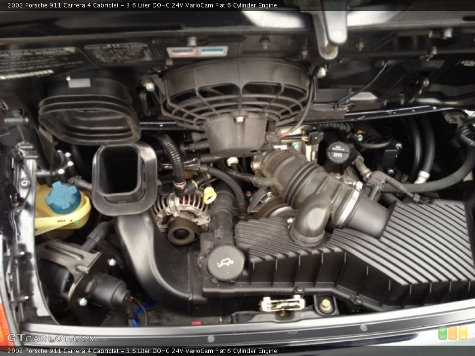 3.6 Liter DOHC 24V VarioCam Flat 6 Cylinder 2002 Porsche 911 Engine