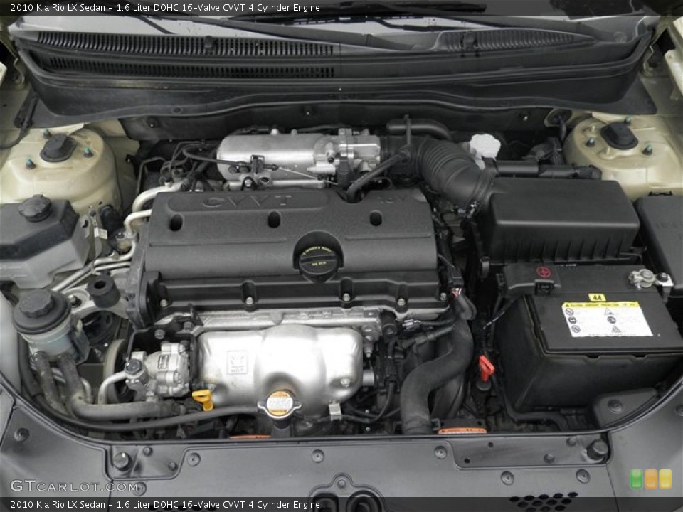 1.6 Liter DOHC 16-Valve CVVT 4 Cylinder 2010 Kia Rio Engine