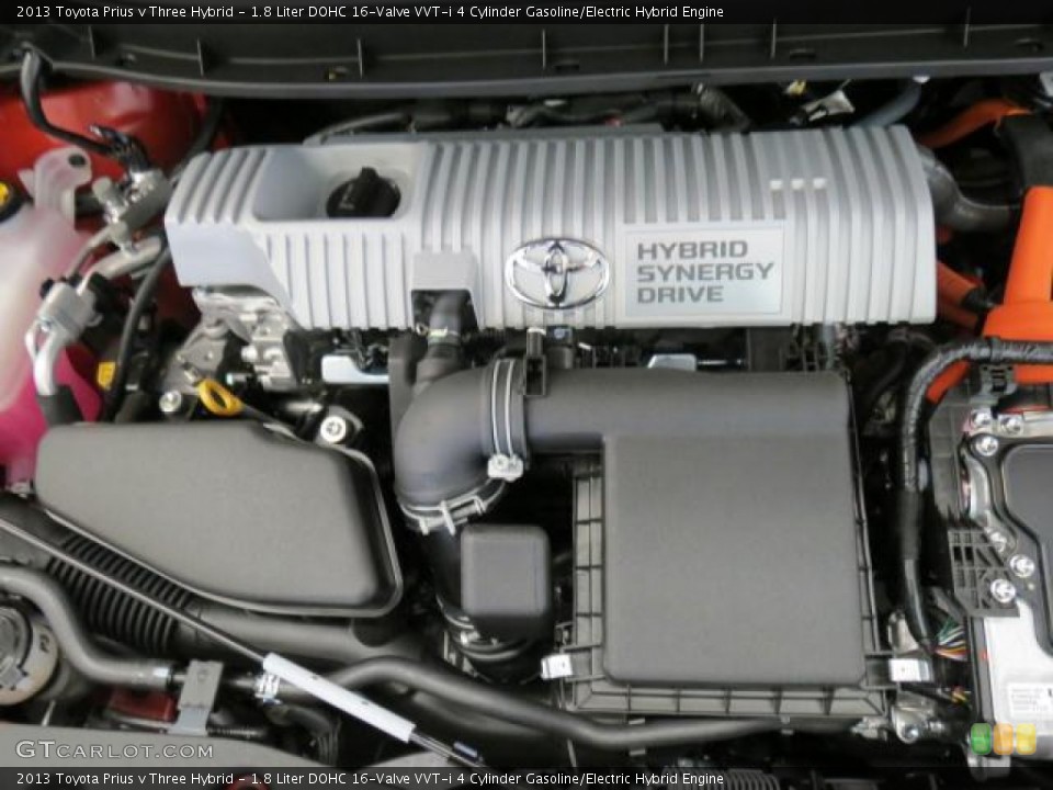 1.8 Liter DOHC 16-Valve VVT-i 4 Cylinder Gasoline/Electric Hybrid Engine for the 2013 Toyota Prius v #74042912
