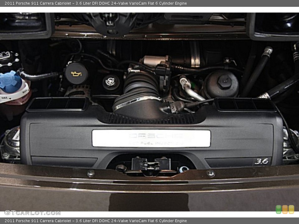 3.6 Liter DFI DOHC 24-Valve VarioCam Flat 6 Cylinder 2011 Porsche 911 Engine
