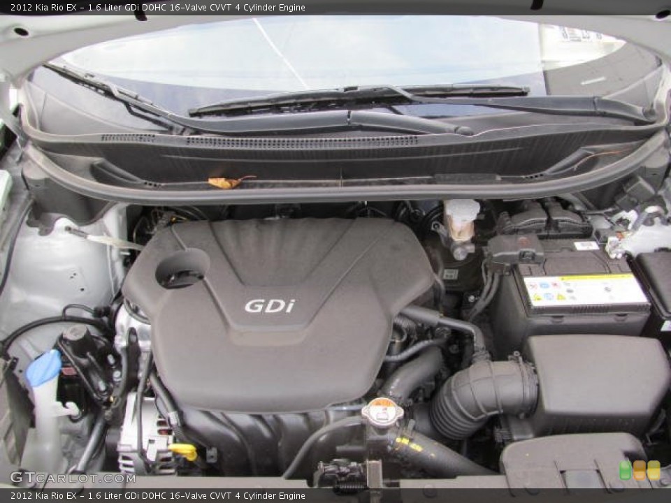 1.6 Liter GDi DOHC 16-Valve CVVT 4 Cylinder 2012 Kia Rio Engine