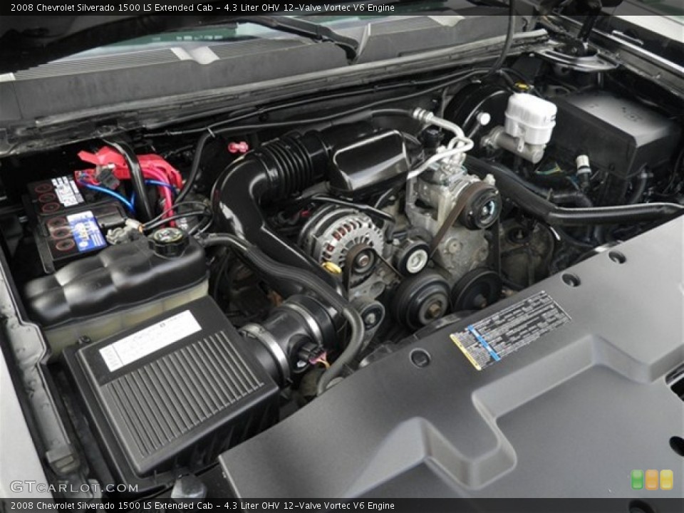 4.3 Liter OHV 12-Valve Vortec V6 2008 Chevrolet Silverado 1500 Engine