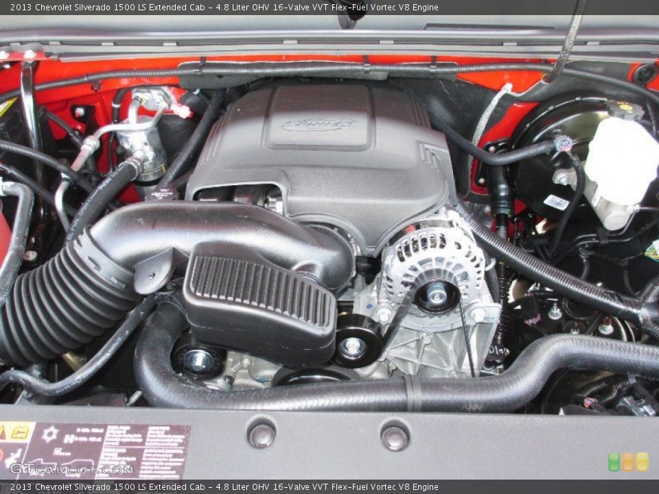 4.8 Liter OHV 16-Valve VVT Flex-Fuel Vortec V8 Engine for the 2013 Chevrolet Silverado 1500 #74443754