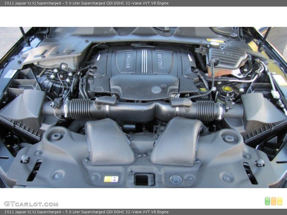 5.0 Liter Supercharged GDI DOHC 32-Valve VVT V8 2011 Jaguar XJ Engine