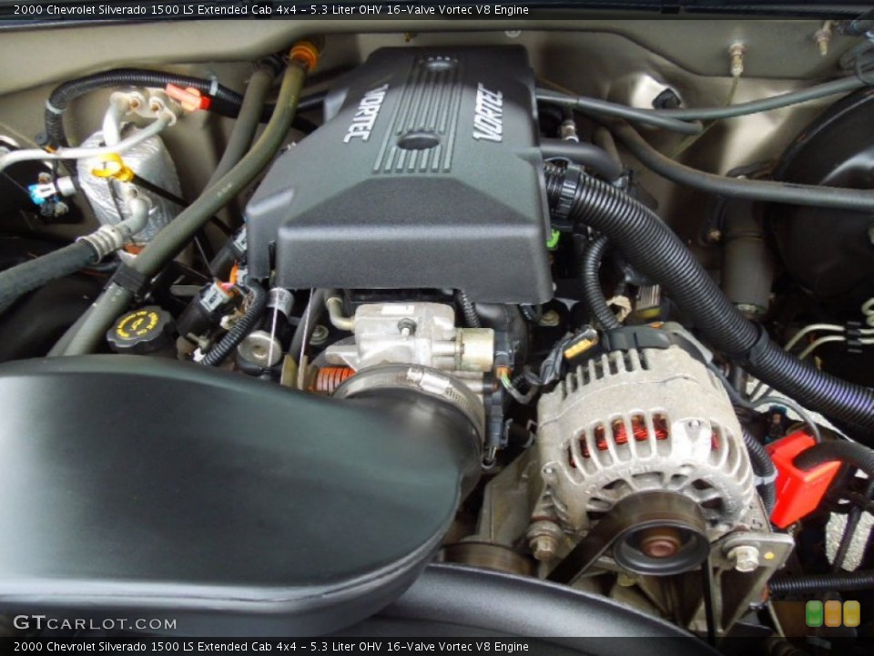 5.3 Liter OHV 16-Valve Vortec V8 2000 Chevrolet Silverado 1500 Engine