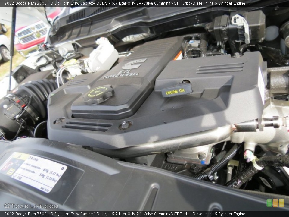 6.7 Liter OHV 24-Valve Cummins VGT Turbo-Diesel Inline 6 Cylinder Engine for the 2012 Dodge Ram 3500 HD #74641602