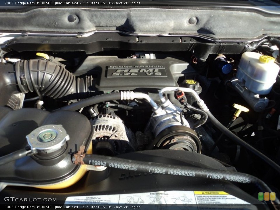5.7 Liter OHV 16-Valve V8 2003 Dodge Ram 3500 Engine