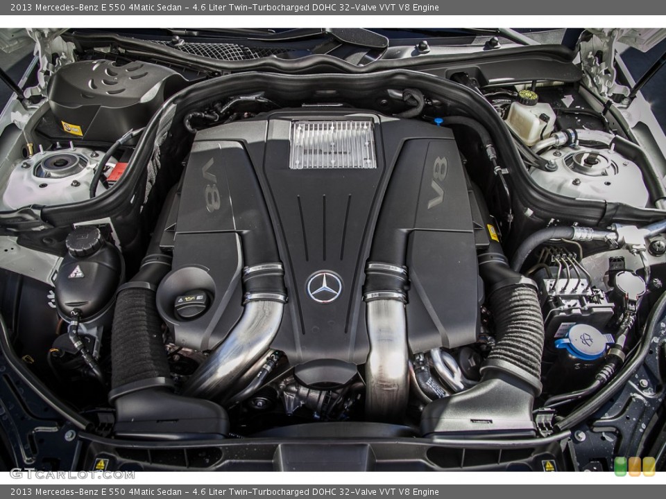 4.6 Liter Twin-Turbocharged DOHC 32-Valve VVT V8 2013 Mercedes-Benz E Engine