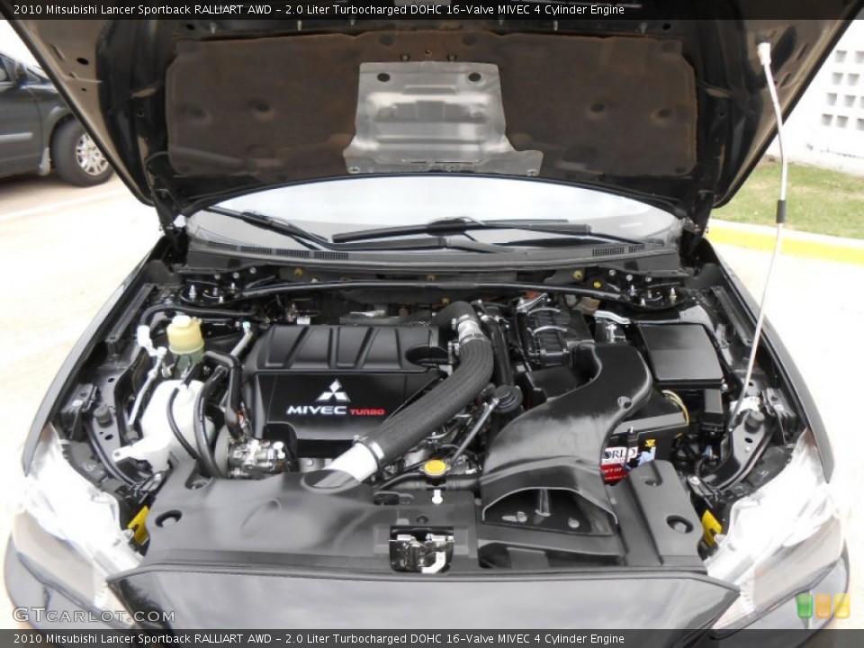 2.0 Liter Turbocharged DOHC 16-Valve MIVEC 4 Cylinder 2010 Mitsubishi Lancer Engine