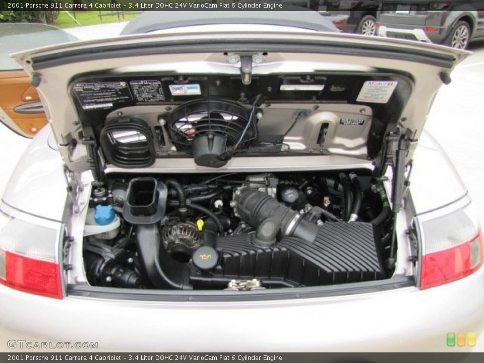 3.4 Liter DOHC 24V VarioCam Flat 6 Cylinder 2001 Porsche 911 Engine