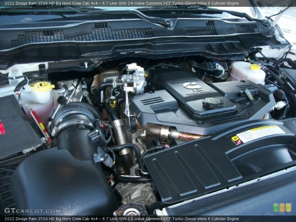 6.7 Liter OHV 24-Valve Cummins VGT Turbo-Diesel Inline 6 Cylinder 2012 Dodge Ram 3500 HD Engine