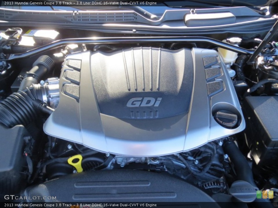 3.8 Liter DOHC 16-Valve Dual-CVVT V6 Engine for the 2013 Hyundai Genesis Coupe #74995038