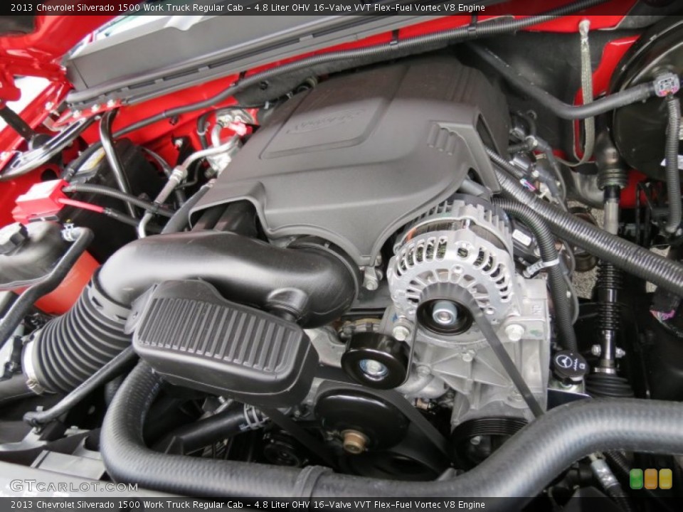 4.8 Liter OHV 16-Valve VVT Flex-Fuel Vortec V8 Engine for the 2013 Chevrolet Silverado 1500 #75621815