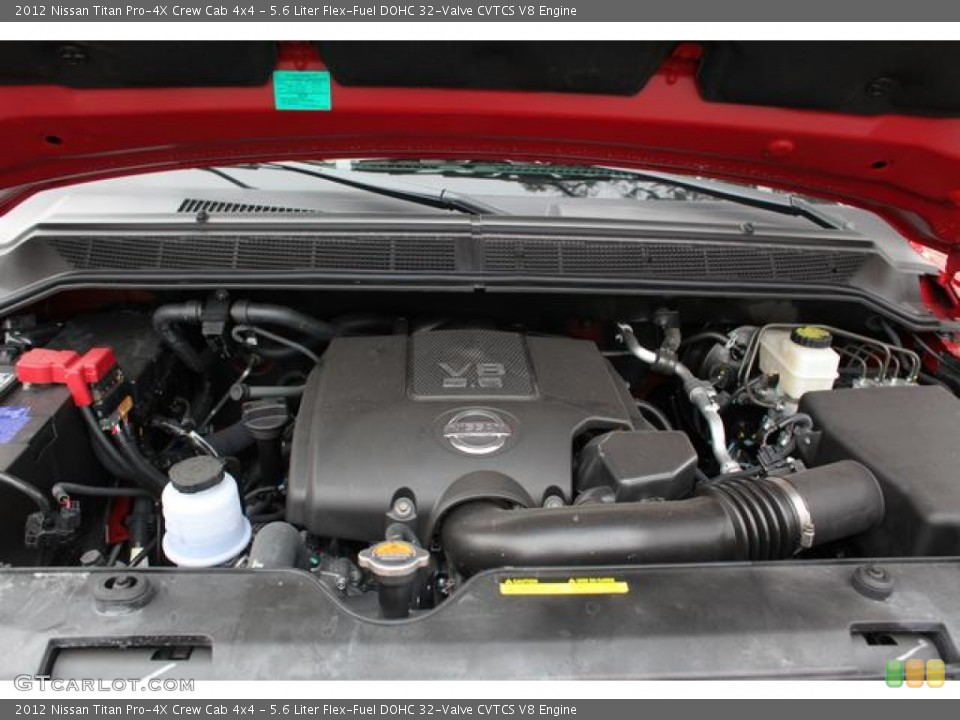 5.6 Liter Flex-Fuel DOHC 32-Valve CVTCS V8 2012 Nissan Titan Engine