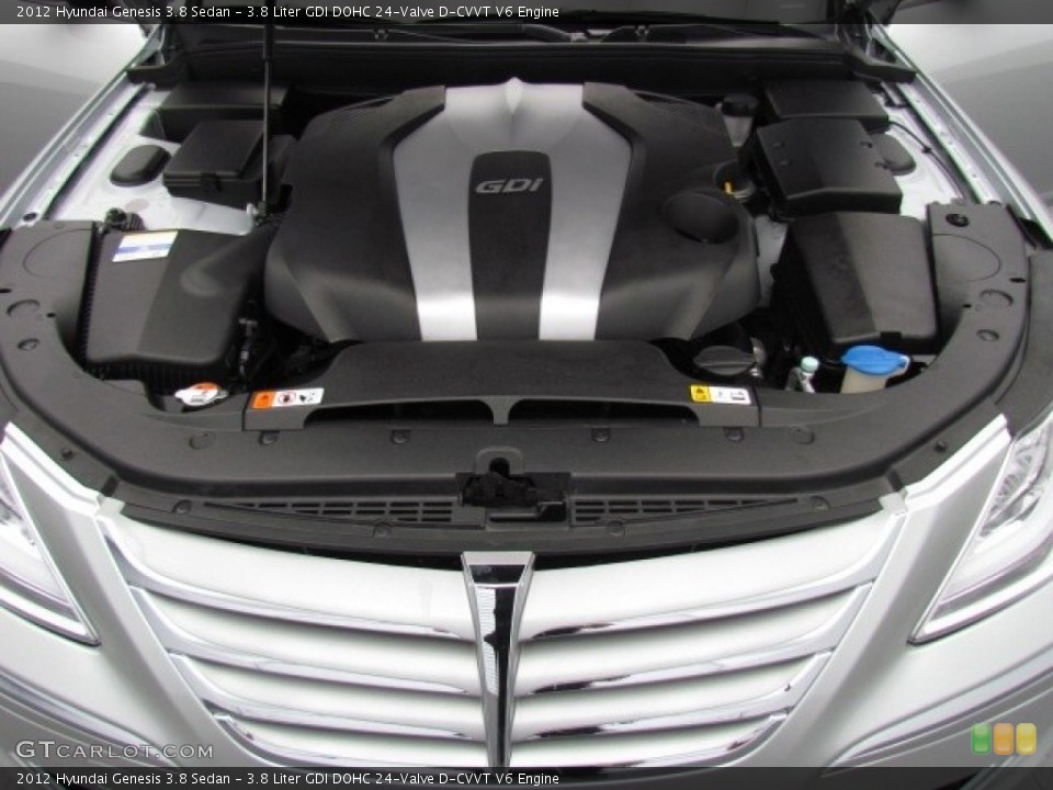 3.8 Liter GDI DOHC 24-Valve D-CVVT V6 2012 Hyundai Genesis Engine