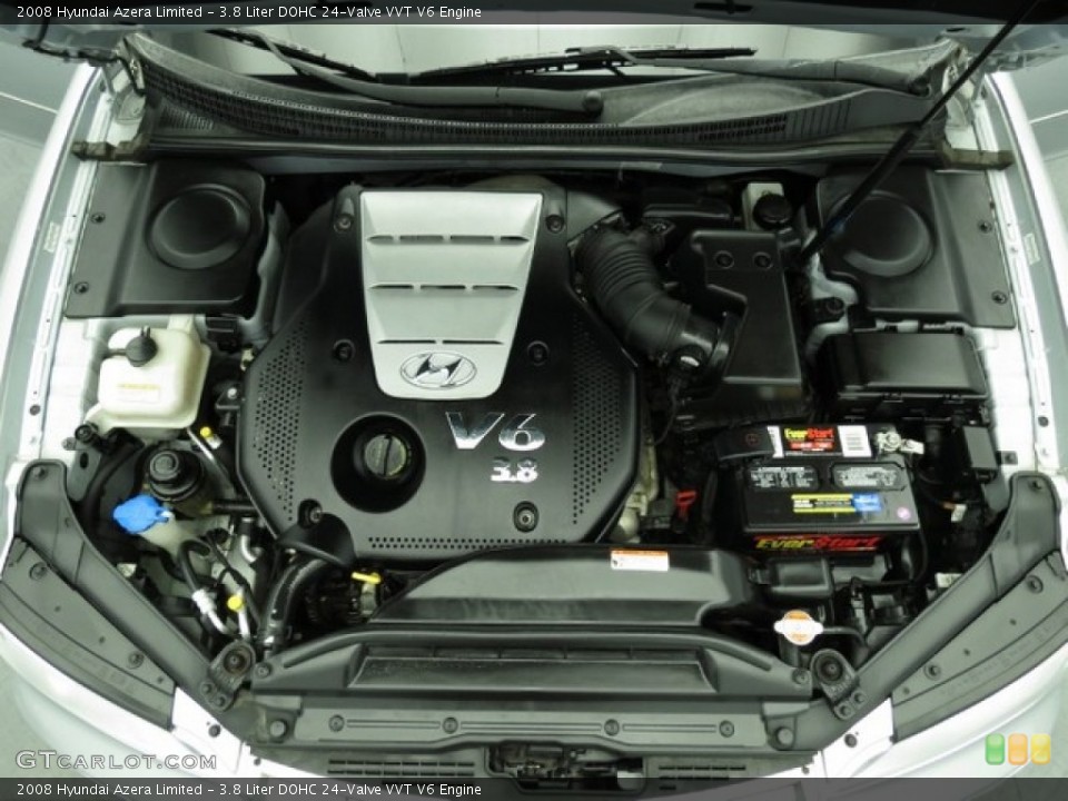 3.8 Liter DOHC 24-Valve VVT V6 2008 Hyundai Azera Engine