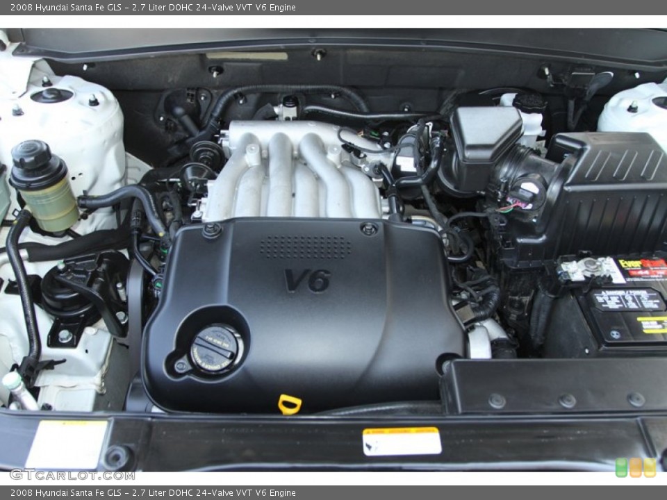 2.7 Liter DOHC 24-Valve VVT V6 2008 Hyundai Santa Fe Engine