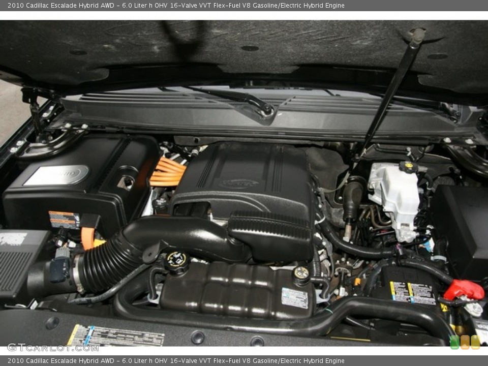 6.0 Liter h OHV 16-Valve VVT Flex-Fuel V8 Gasoline/Electric Hybrid Engine for the 2010 Cadillac Escalade #76380553