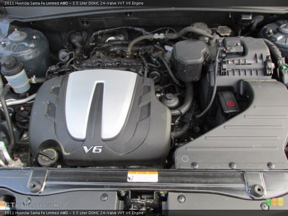 3.5 Liter DOHC 24-Valve VVT V6 Engine for the 2011 Hyundai Santa Fe #76783477